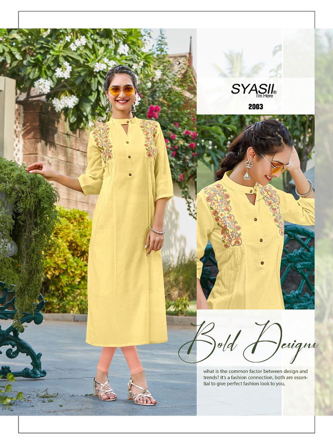 Syasii Ayat 2001-2006 Wholesale Cotton Embroidery Kurtis Catalog